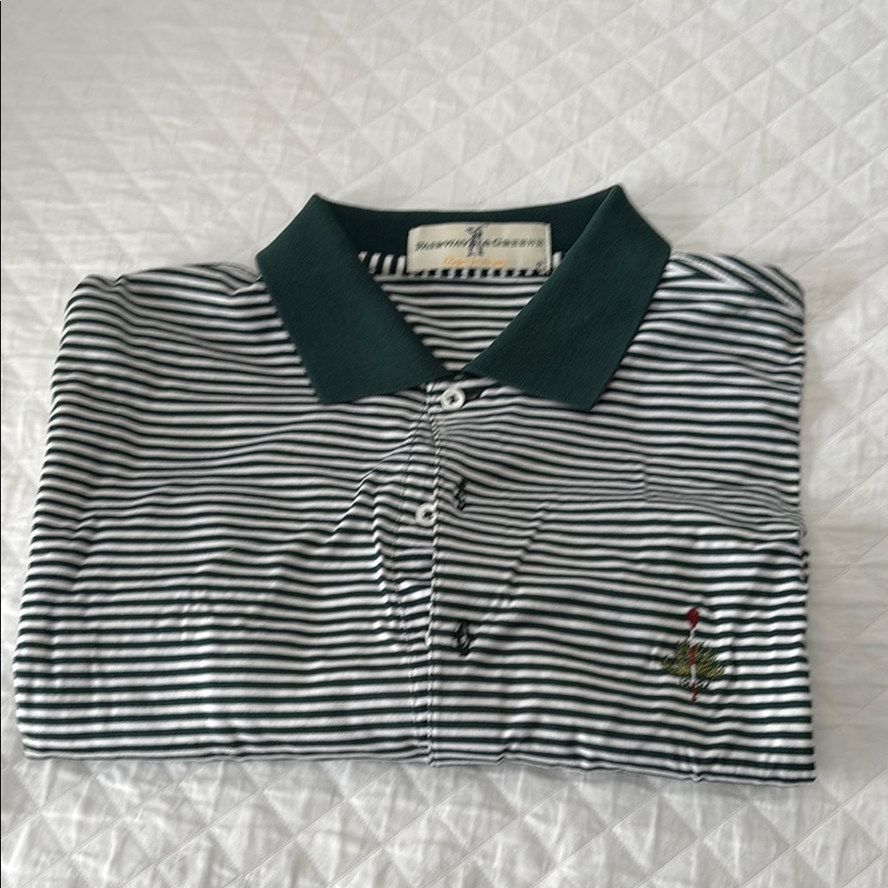 Nautica Green Striped Men's golf shirt